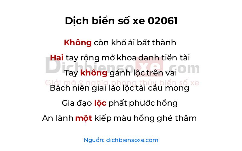 Dịch thơ biển số 02061