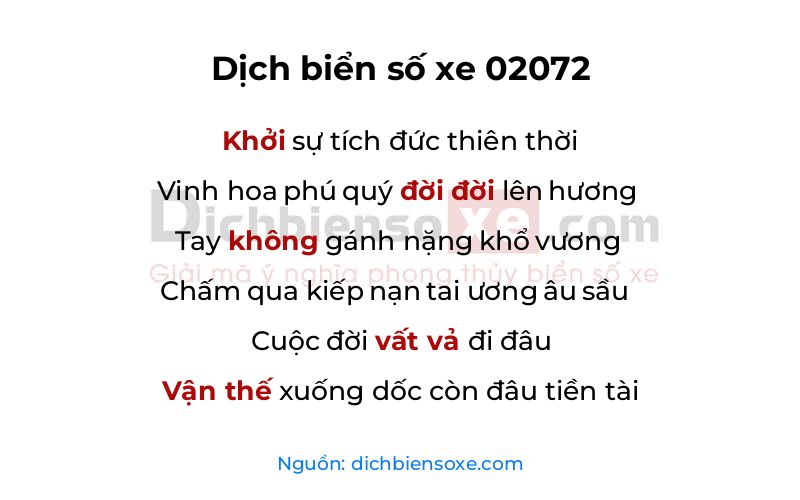 Dịch thơ biển số 02072