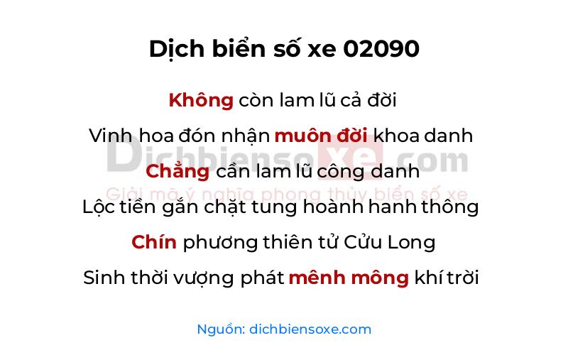 Dịch thơ biển số 02090
