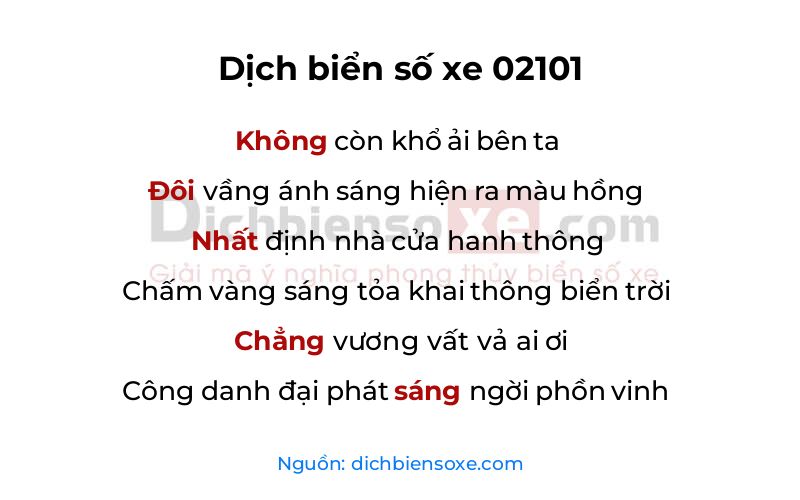 Dịch thơ biển số 02101