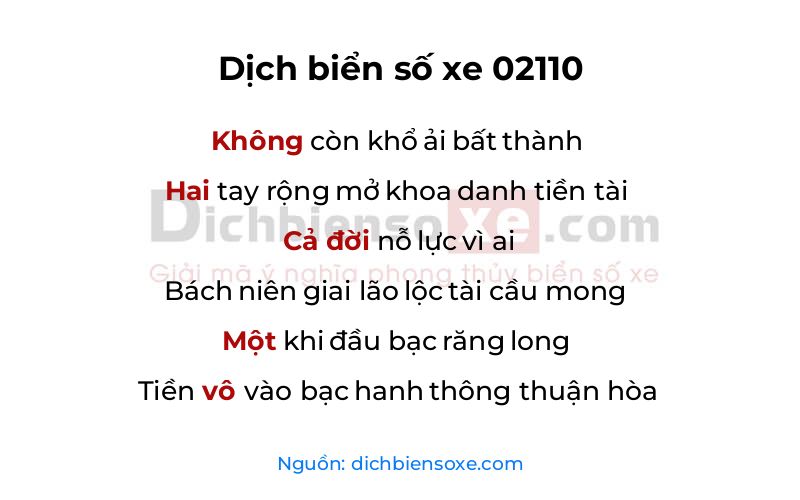 Dịch thơ biển số 02110