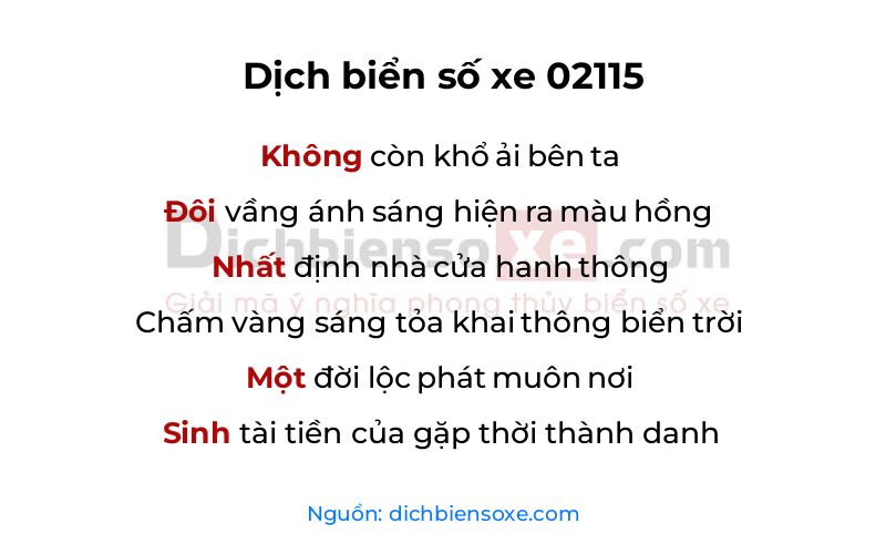 Dịch thơ biển số 02115