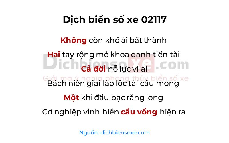 Dịch thơ biển số 02117