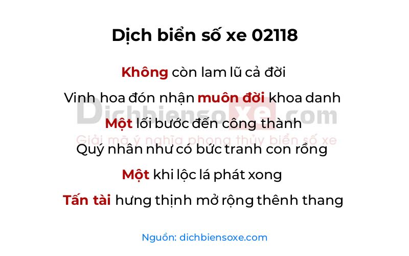 Dịch thơ biển số 02118