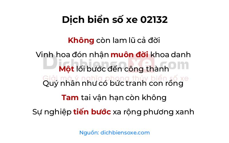 Dịch thơ biển số 02132