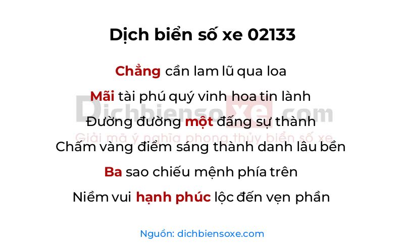 Dịch thơ biển số 02133