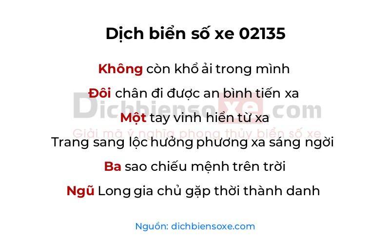 Dịch thơ biển số 02135
