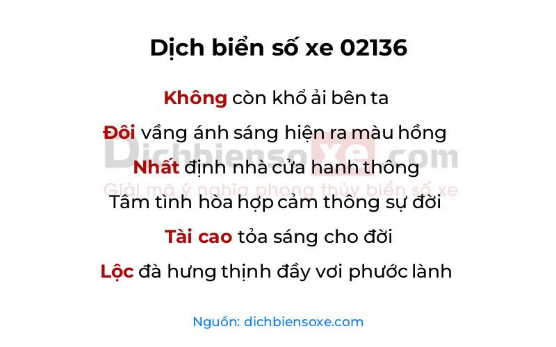 Dịch thơ biển số 02136