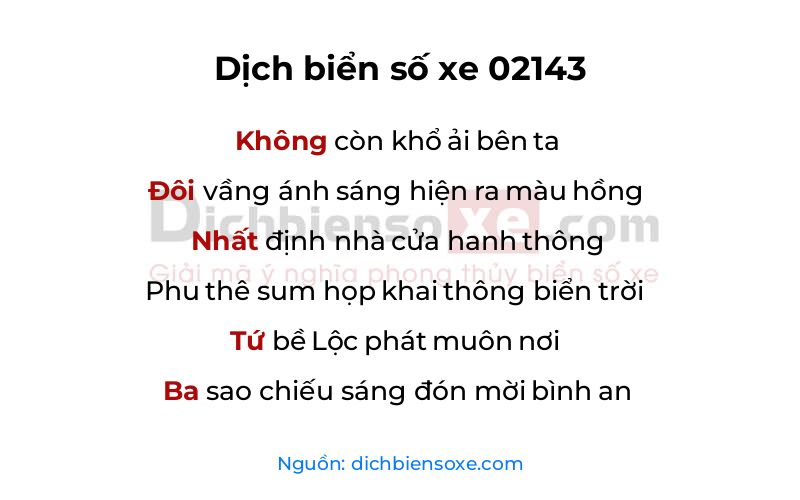 Dịch thơ biển số 02143