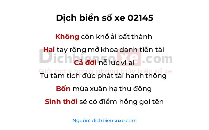 Dịch thơ biển số 02145