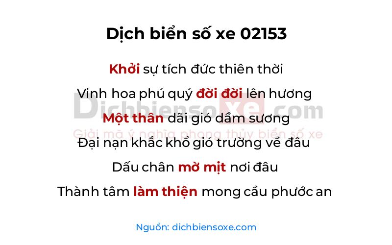 Dịch thơ biển số 02153