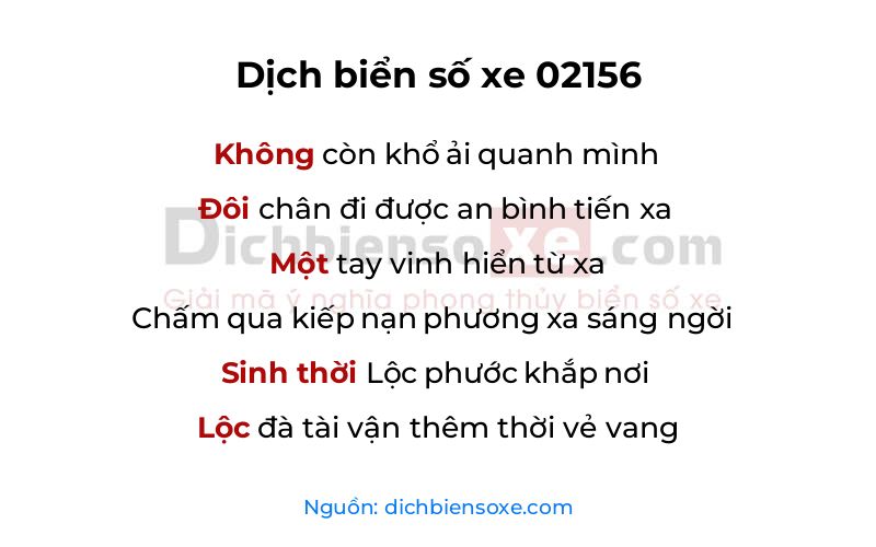 Dịch thơ biển số 02156