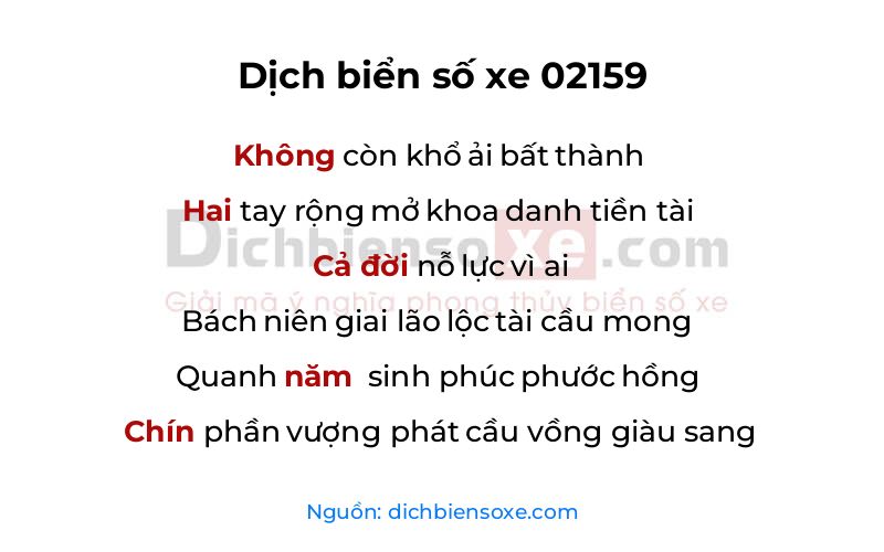 Dịch thơ biển số 02159