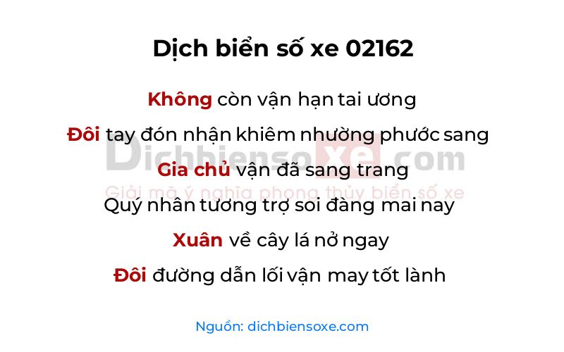 Dịch thơ biển số 02162