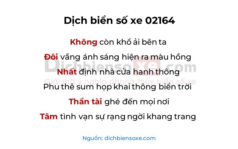 Dịch thơ biển số 02164