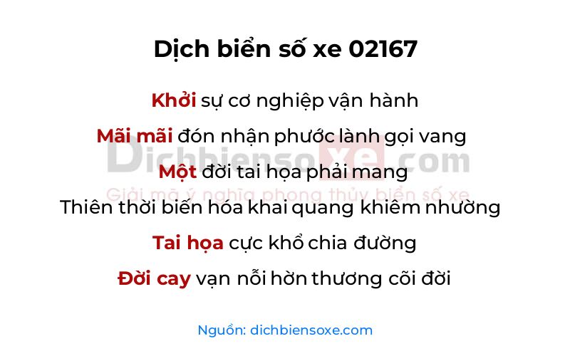 Dịch thơ biển số 02167