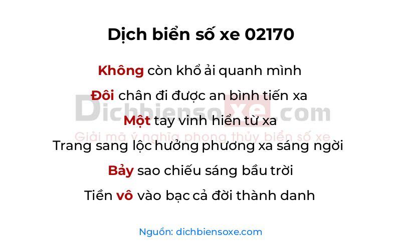 Dịch thơ biển số 02170