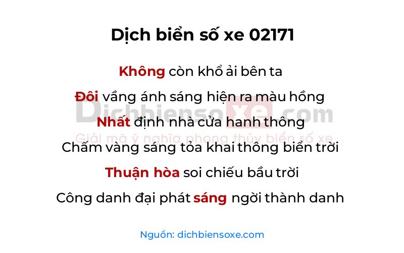 Dịch thơ biển số 02171