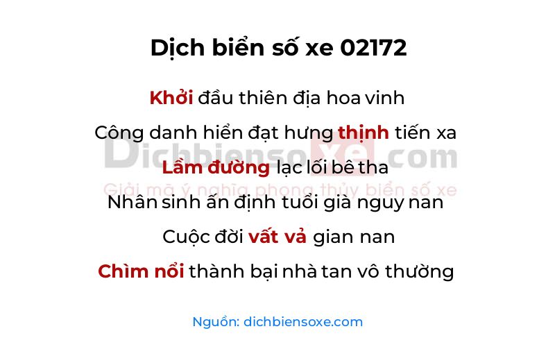 Dịch thơ biển số 02172