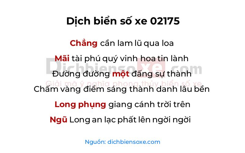 Dịch thơ biển số 02175