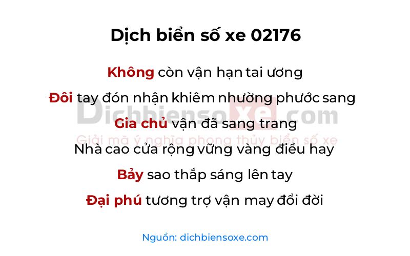 Dịch thơ biển số 02176