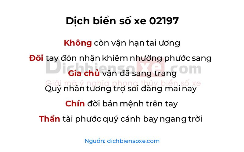 Dịch thơ biển số 02197