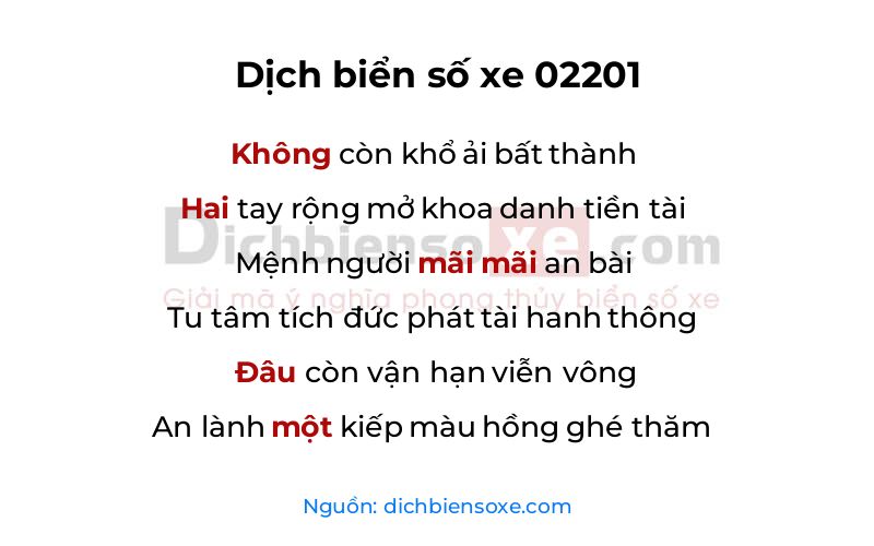 Dịch thơ biển số 02201