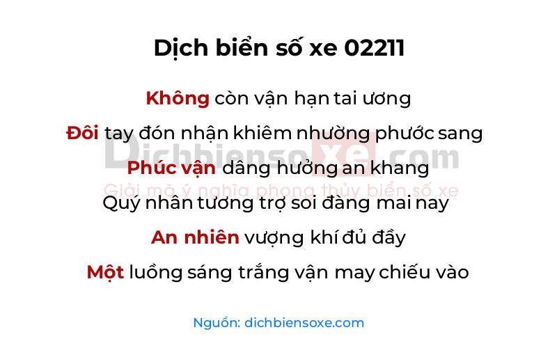 Dịch thơ biển số 02211