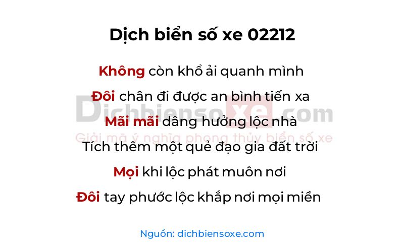 Dịch thơ biển số 02212