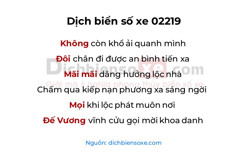 Dịch thơ biển số 02219