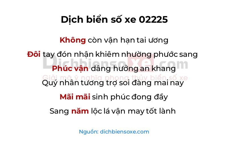 Dịch thơ biển số 02225