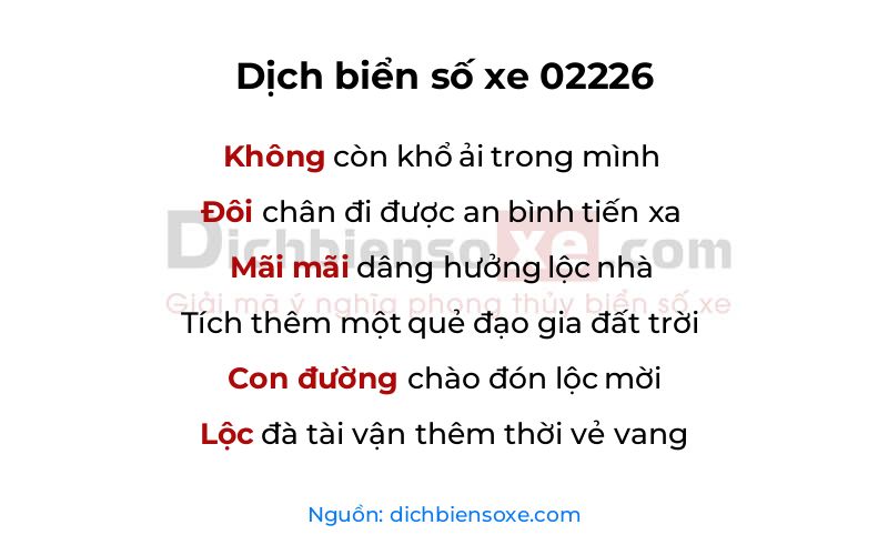 Dịch thơ biển số 02226