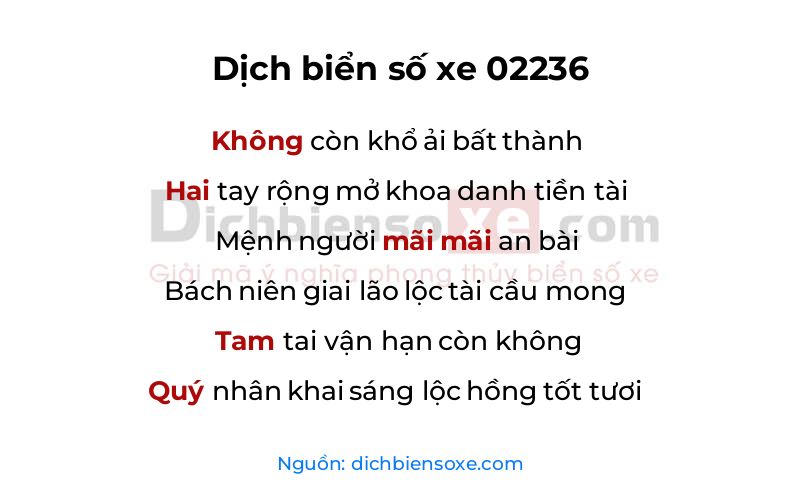 Dịch thơ biển số 02236