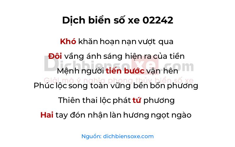 Dịch thơ biển số 02242