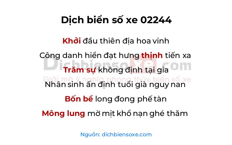 Dịch thơ biển số 02244