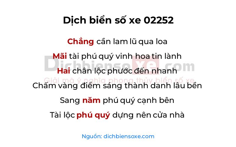 Dịch thơ biển số 02252