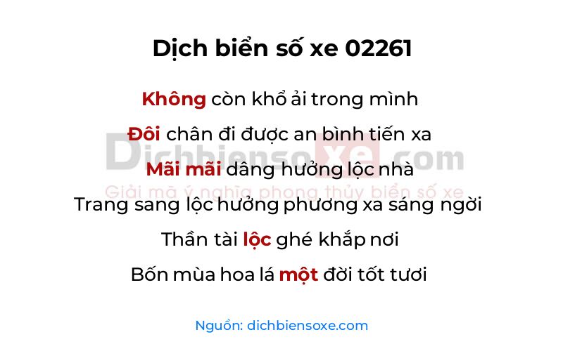 Dịch thơ biển số 02261