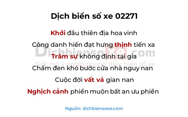 Dịch thơ biển số 02271