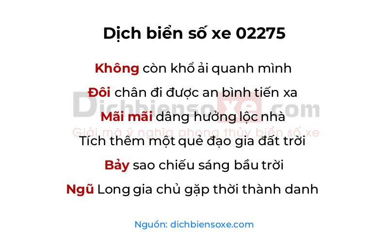 Dịch thơ biển số 02275