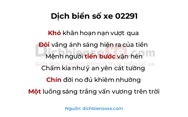 Dịch thơ biển số 02291