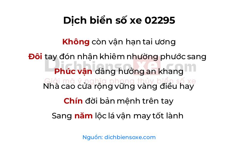 Dịch thơ biển số 02295