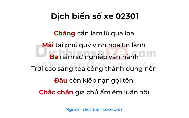 Dịch thơ biển số 02301