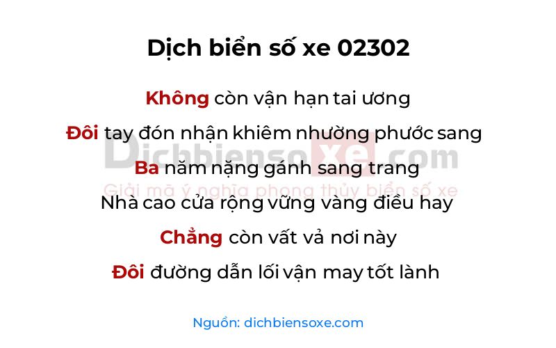 Dịch thơ biển số 02302