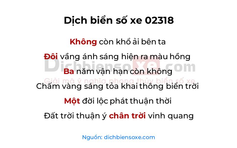 Dịch thơ biển số 02318