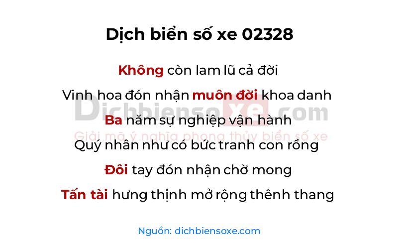 Dịch thơ biển số 02328