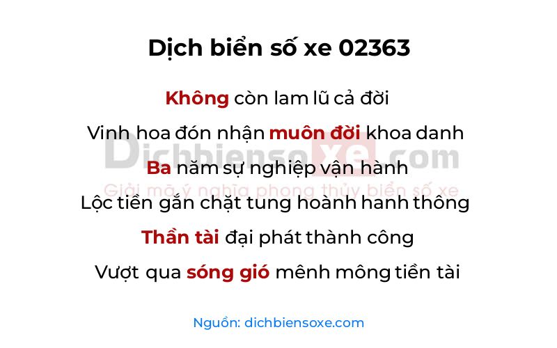 Dịch thơ biển số 02363