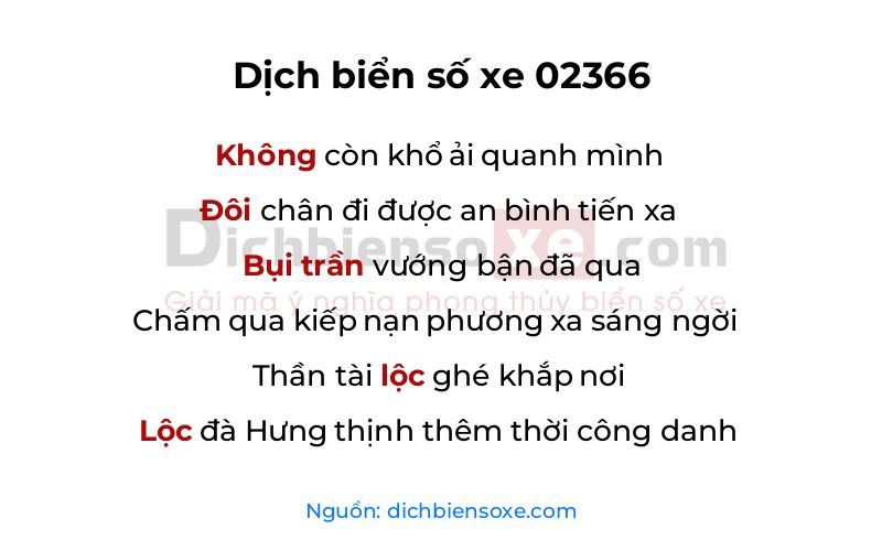 Dịch thơ biển số 02366