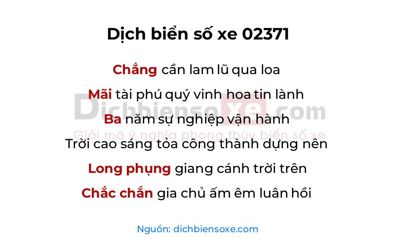 Dịch thơ biển số 02371