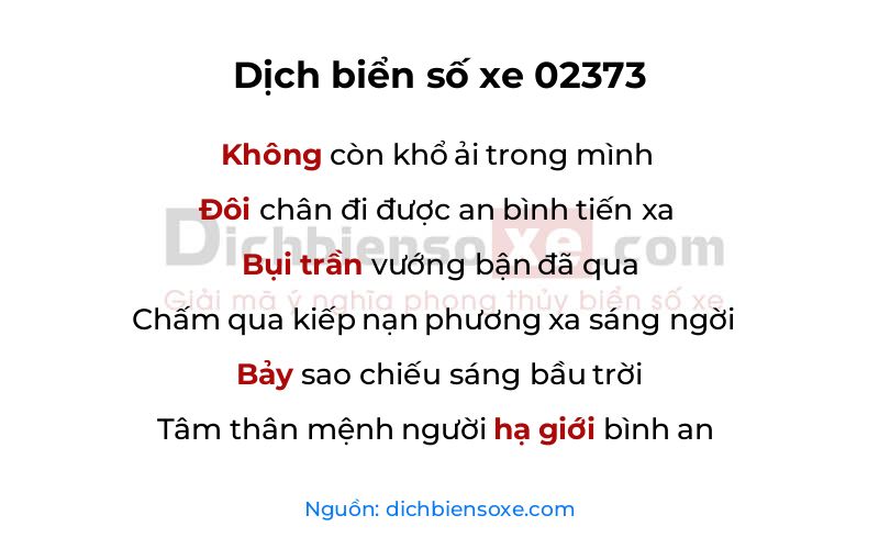 Dịch thơ biển số 02373