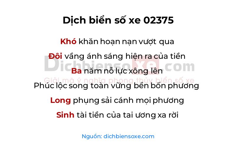 Dịch thơ biển số 02375